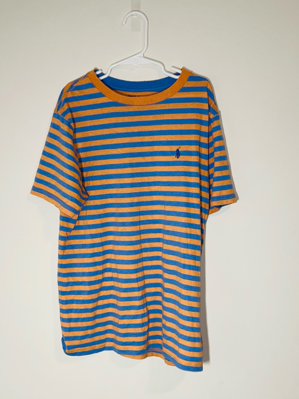 Polo by Ralph Lauren Blue & Orange Striped Short Sleeve Tee